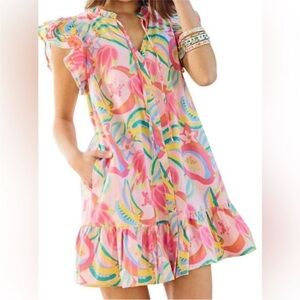 MICHELLE MCDOWELL abby dress in copacabana pink Size Medium coastal vacation
